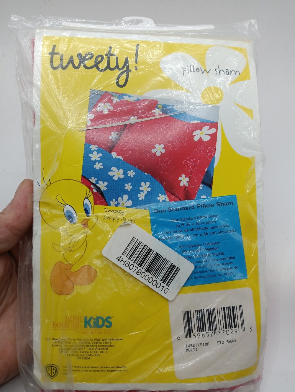 Looney Tunes Tweety Bird Simply Daisies Pillow Sham NEW